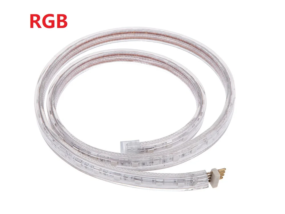 SMD 5050 AC220V Светодиодная лента гибкий свет 60 светодиодов/м водонепроницаемая