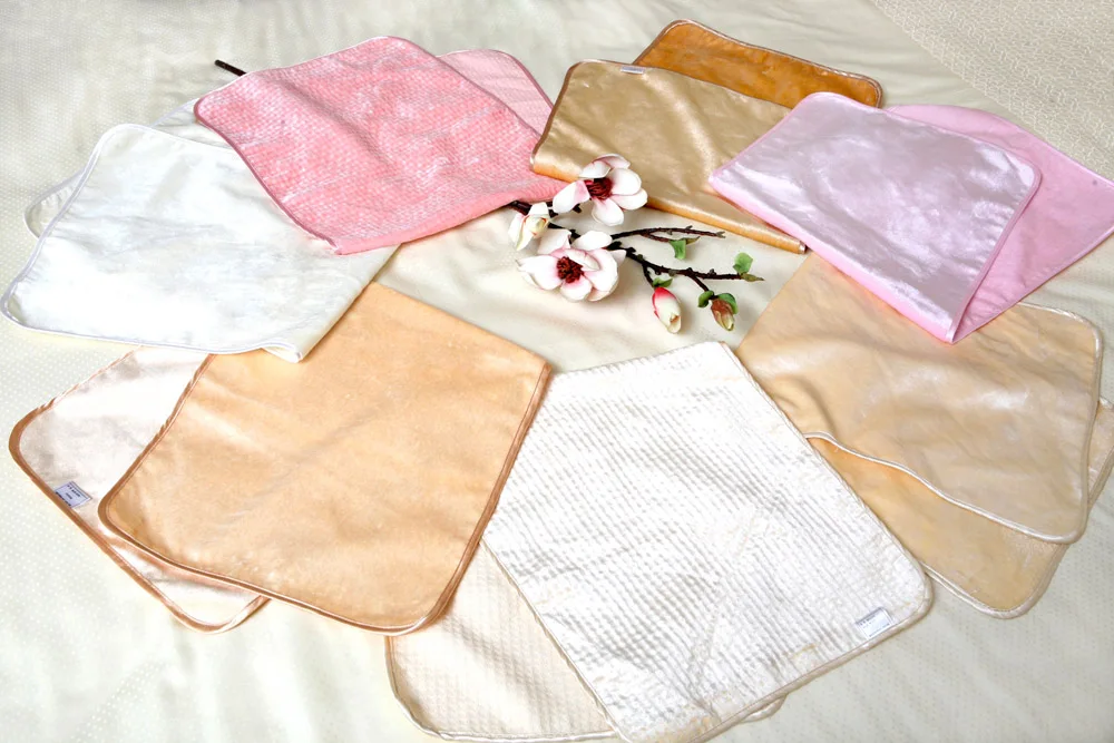 Полотенце для лица из 100% шелка бархатное шелковое вафельное охлаждающее 33x75 см