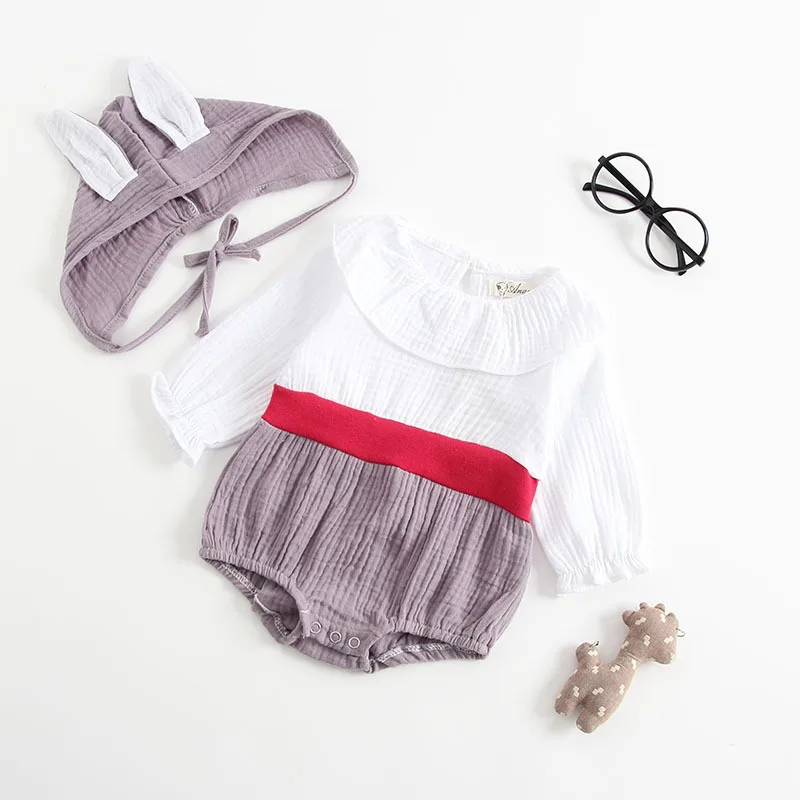 Одежда для новорожденных девочек осенний клетчатый комбинезон малышей с