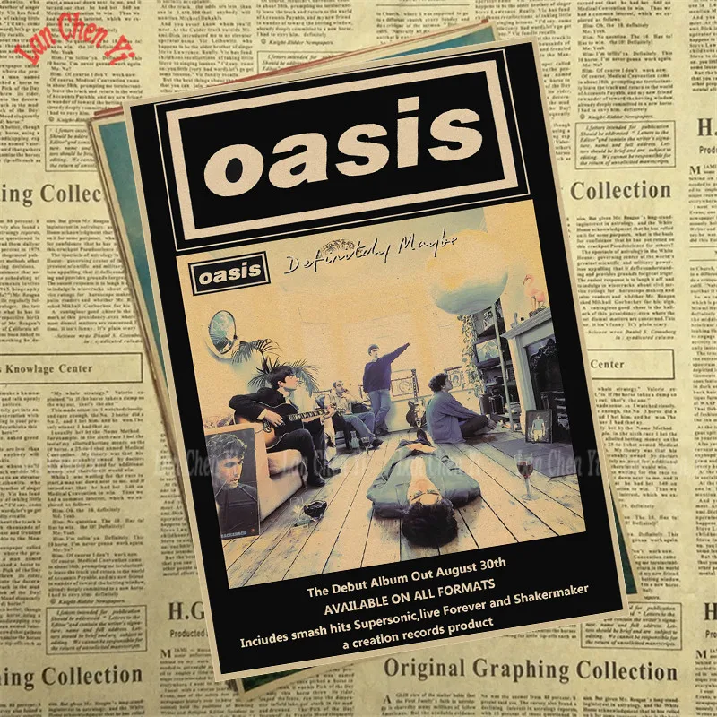 Серия OASIS, 2 ремешка, Классическая ностальгическая матовая крафт-бумага, плакат для кафе, креативная настенная бумага, украшение интерьера
