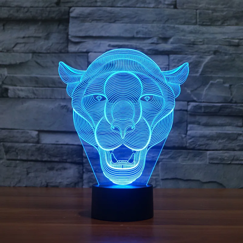Креативная 3d Ночная настольная лампа креативный подарок атмосфера леопардовый