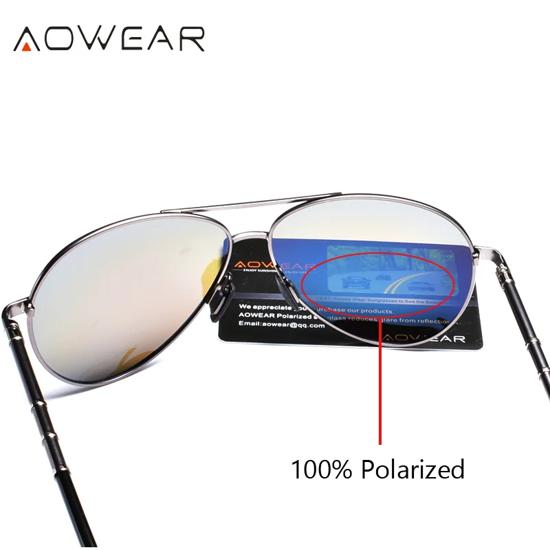 Солнцезащитные очки AOWEAR Мужские поляризационные зеркальные солнечные в стиле