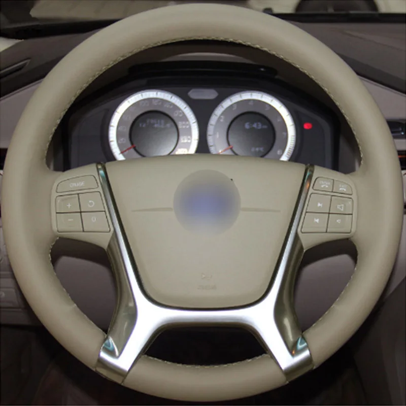 DIY Швейные-on из искусственной кожи крышка рулевого колеса точное подходят для Volvo