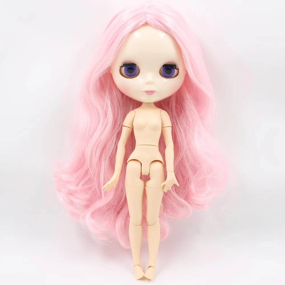 blyth nude doll for joint body pink hair with no bangs styleBL1003/1215 factory girl toys white skin DIY special offer| |