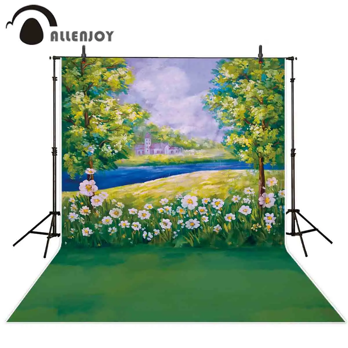 

Фон для фотосъемки Allenjoy летняя Акварель Цветы трава деревья фон для фотосъемки