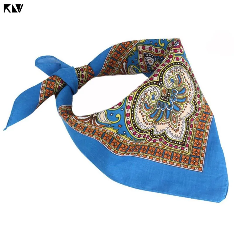 KLV женский хлопковый шарф с квадратным вырезом этнический цветочный принт Пейсли