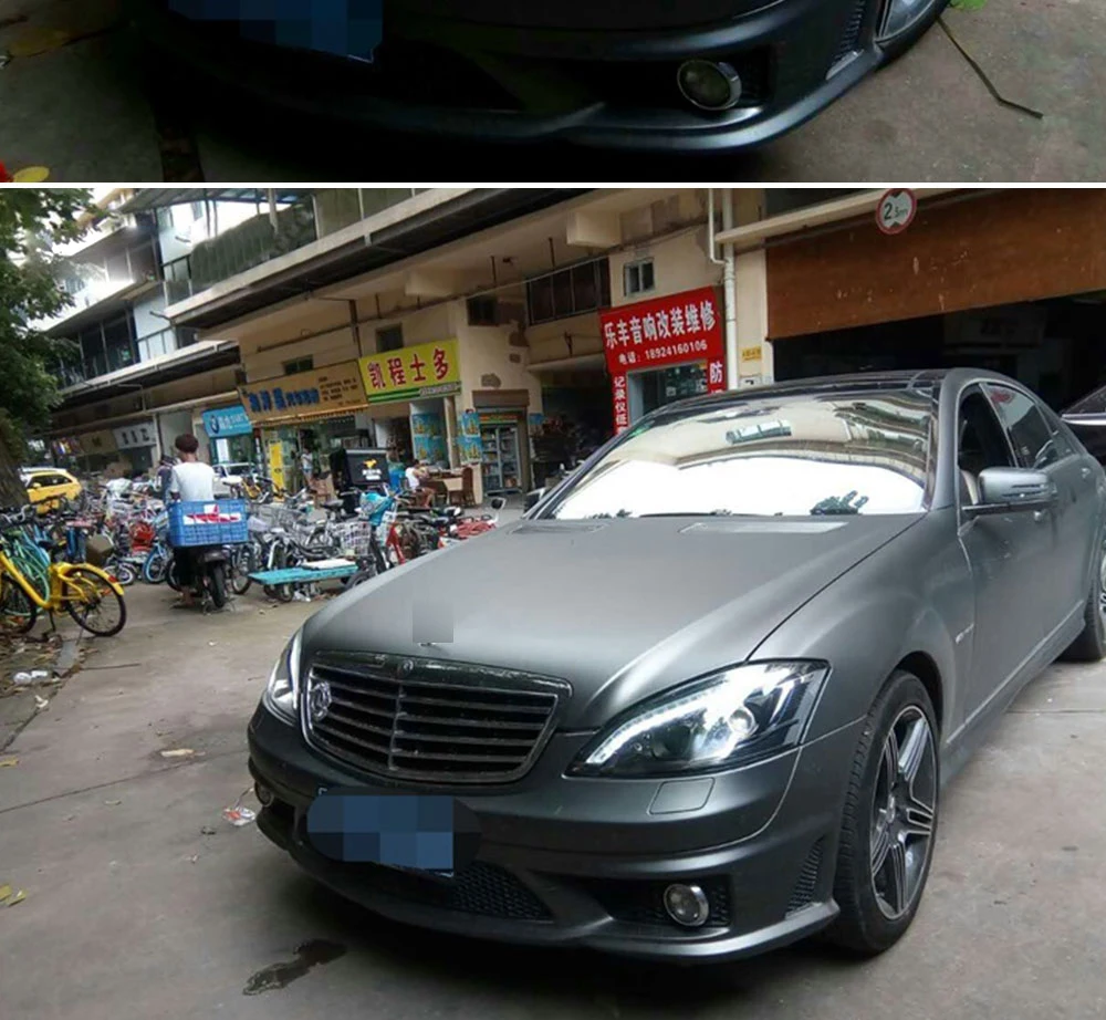 OUMIAO стайлинга автомобилей для Benz W221 фар 2005-2009 год светодиодный светильник без AFS функция черный корпус SN