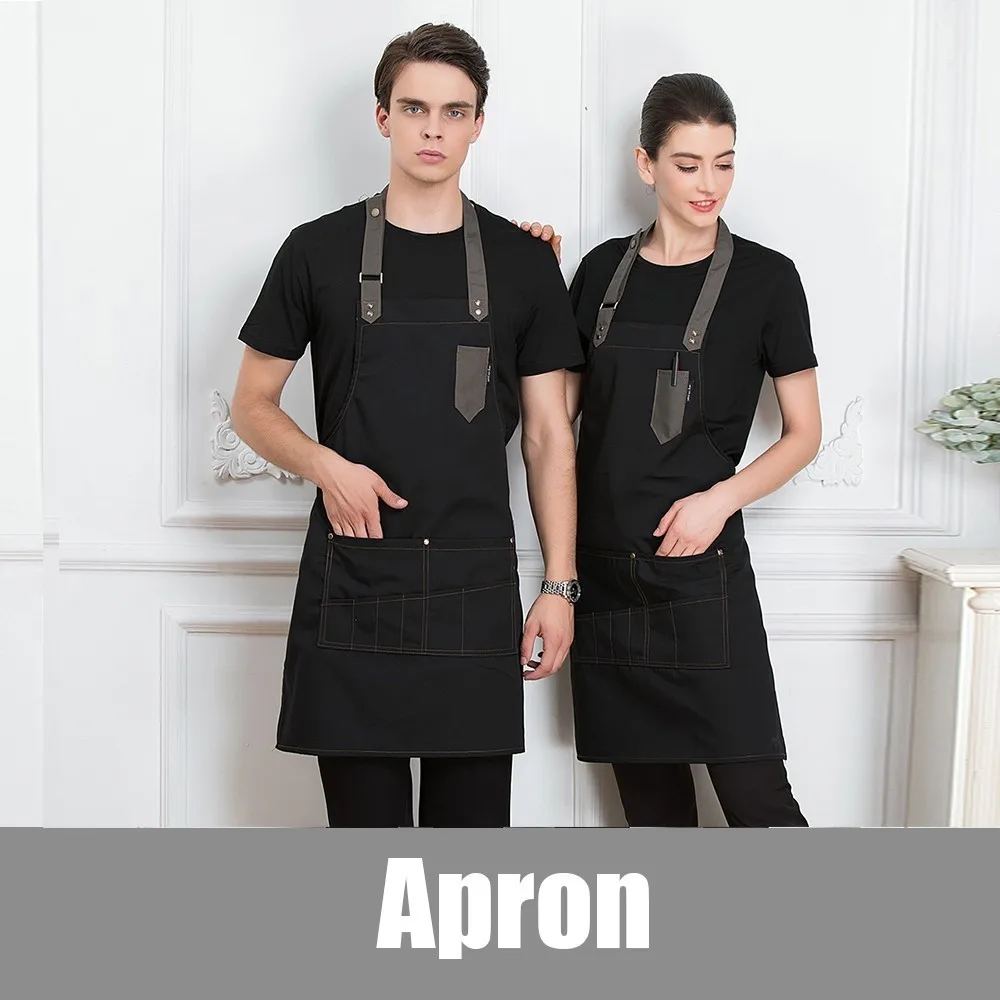 Black Apron Высокое качество Пособия по кулинарии Кухня фартук для мамы и дочки, Женская Для мужчин официант шеф-повар униформа стулья для кафе-пекарня фартуки для барбекю, парикмахеров нагрудники оптом - Цвет: Black Apron