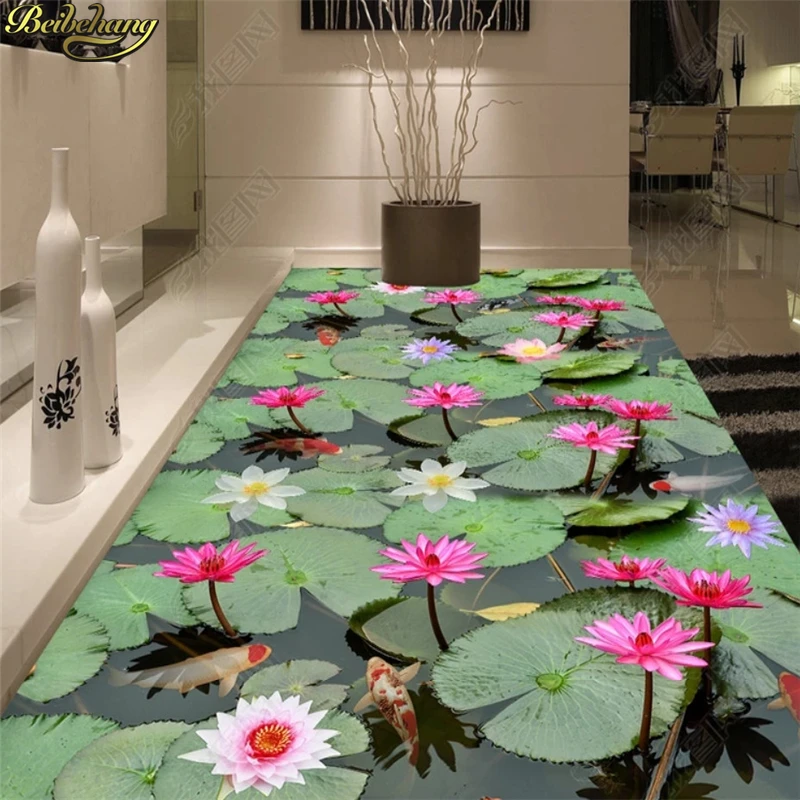 Фотообои beibehang на заказ напольная живопись красивый Лотос лист лотоса 3d