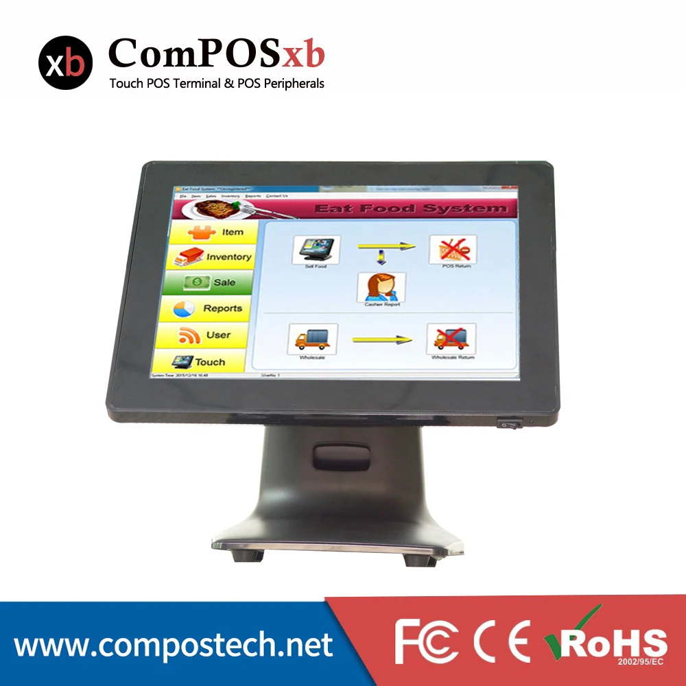 Бесплатная доставка Черный Цвет 15 Inch POS для небольших Бизнес/ресторан всё-в-одном