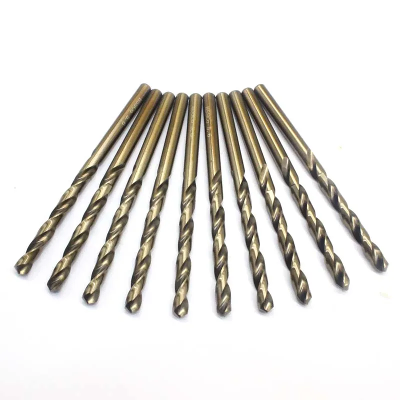 

M35 5.6 10PCS Twist drill straight shank high speed steel containing cobalt full grinding stainless steel metal reamer bit