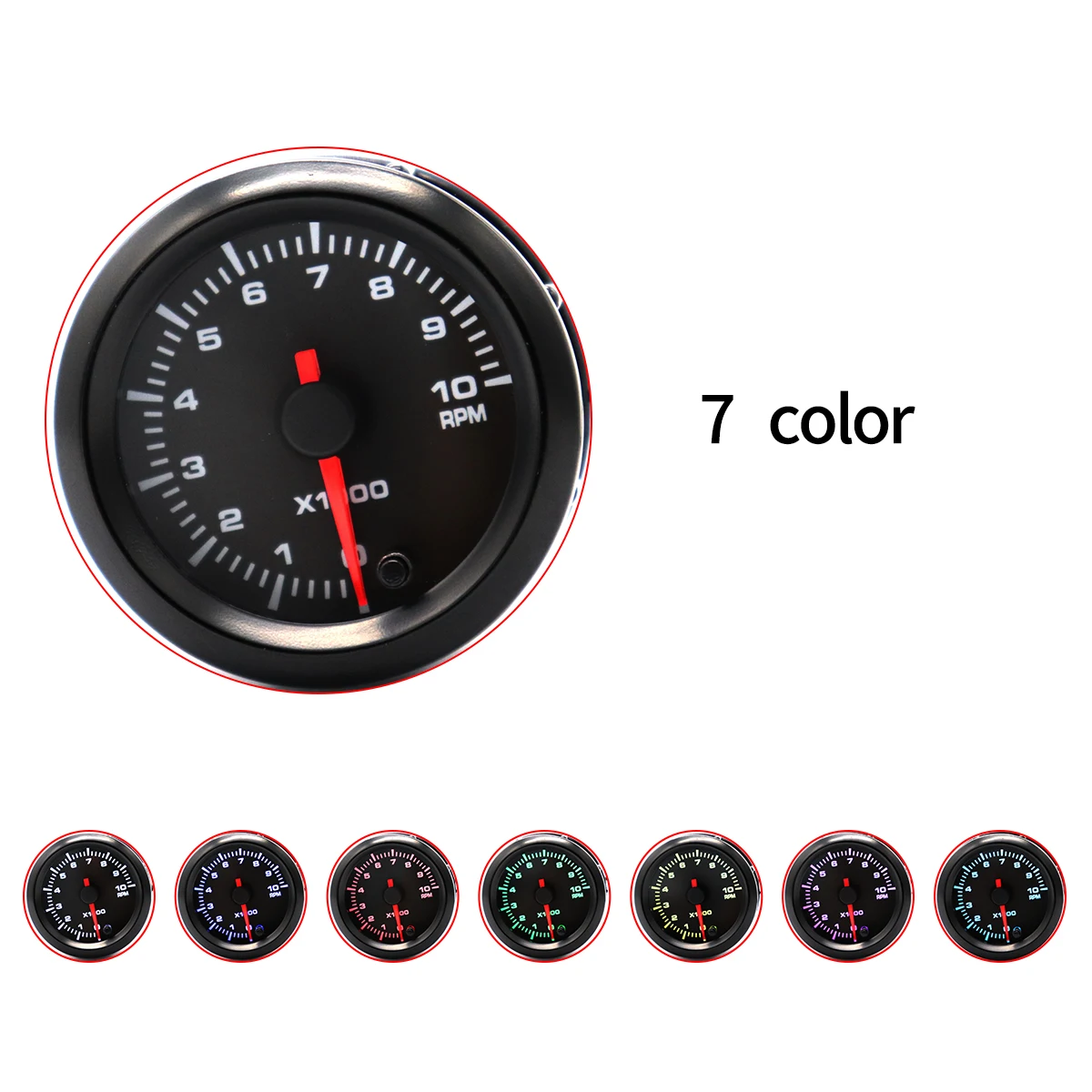 Модификация Авто 12 В 2 дюйма 7 цветов подсветка цифровой тахометр 4/6/8 Цилиндр 0 10000