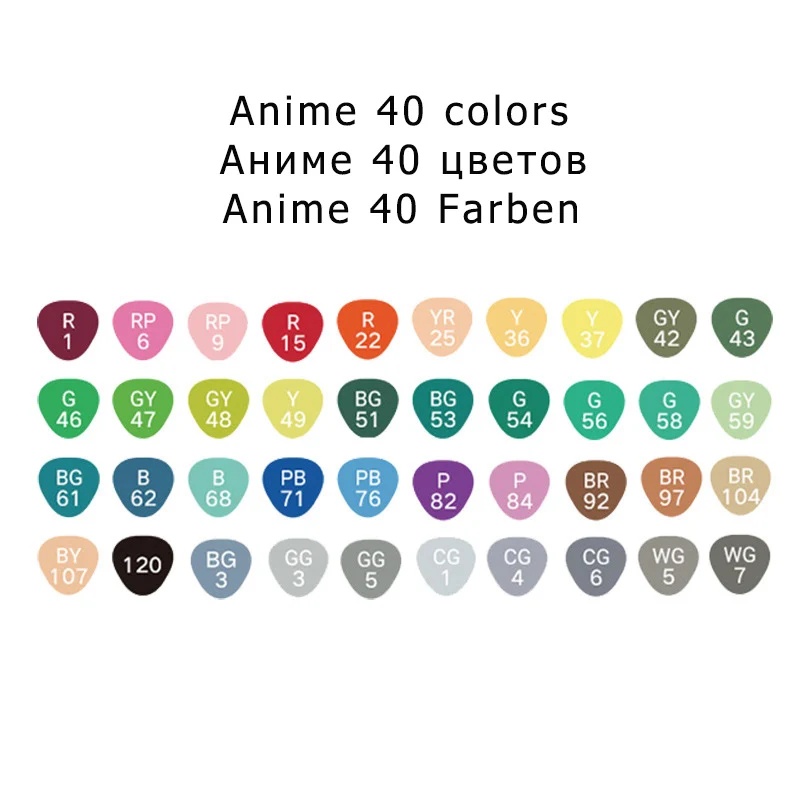 Animation 40 colors TOUCHNEW 30/40/60/80/168 Цвета эскиз Маркеры Ручка на спиртовой основе маркер-Кисточка Комплект лучше всего подходит для рисования манга анимация товары для рукоделия - Цвет: Animation 40 colors
