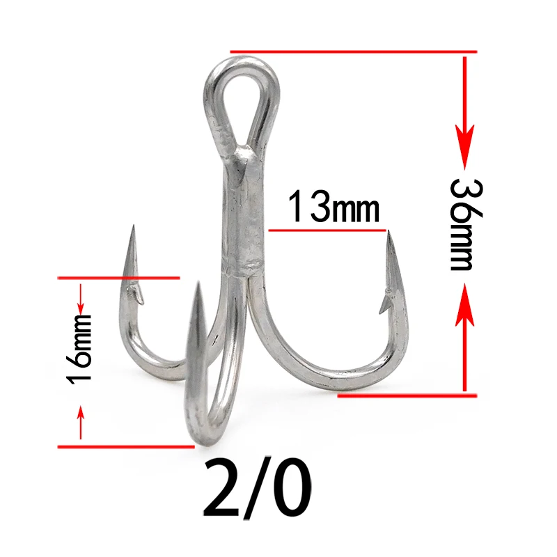 Size 2-0 white 20 шт./лот супер сильный острый Рыболовный крючок 4X Четырехместный Высокоуглеродистая сталь тройные морские крючки Якорь Морской рыболовный крючок size8-4/0 - Цвет: Size 2-0 white