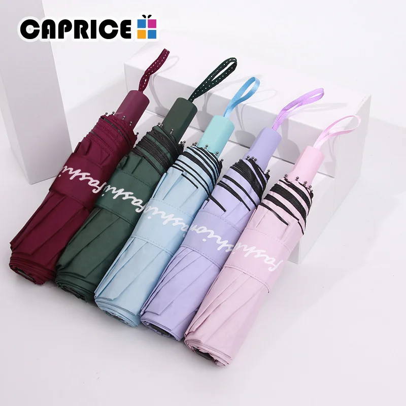 Black Coating Umbrella for Women and Children Diameter 100 cm Three Folding Windproof Sunny Rainy Umbrellas | Дом и сад