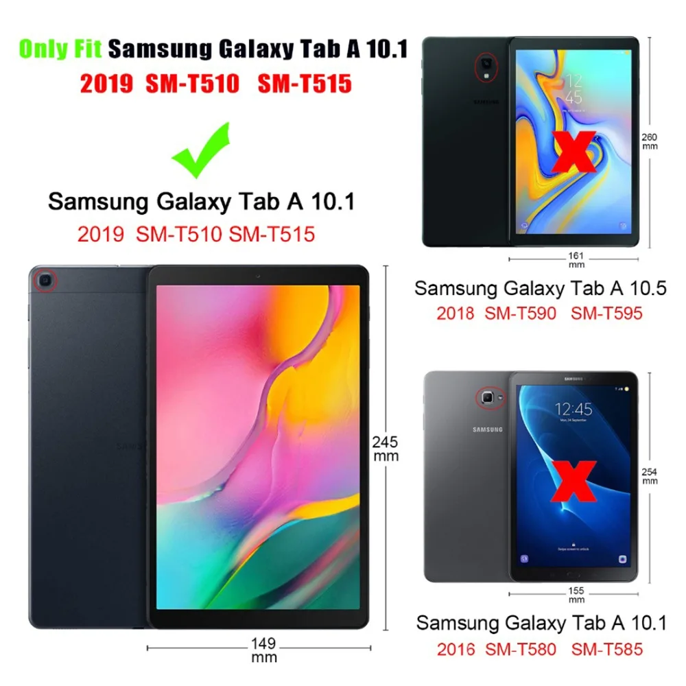 Для Samsung Galaxy Tab A 10 1 дюймов 2019 SM T510 T515 PU кожаный магнитный чехол для 2019|Чехлы