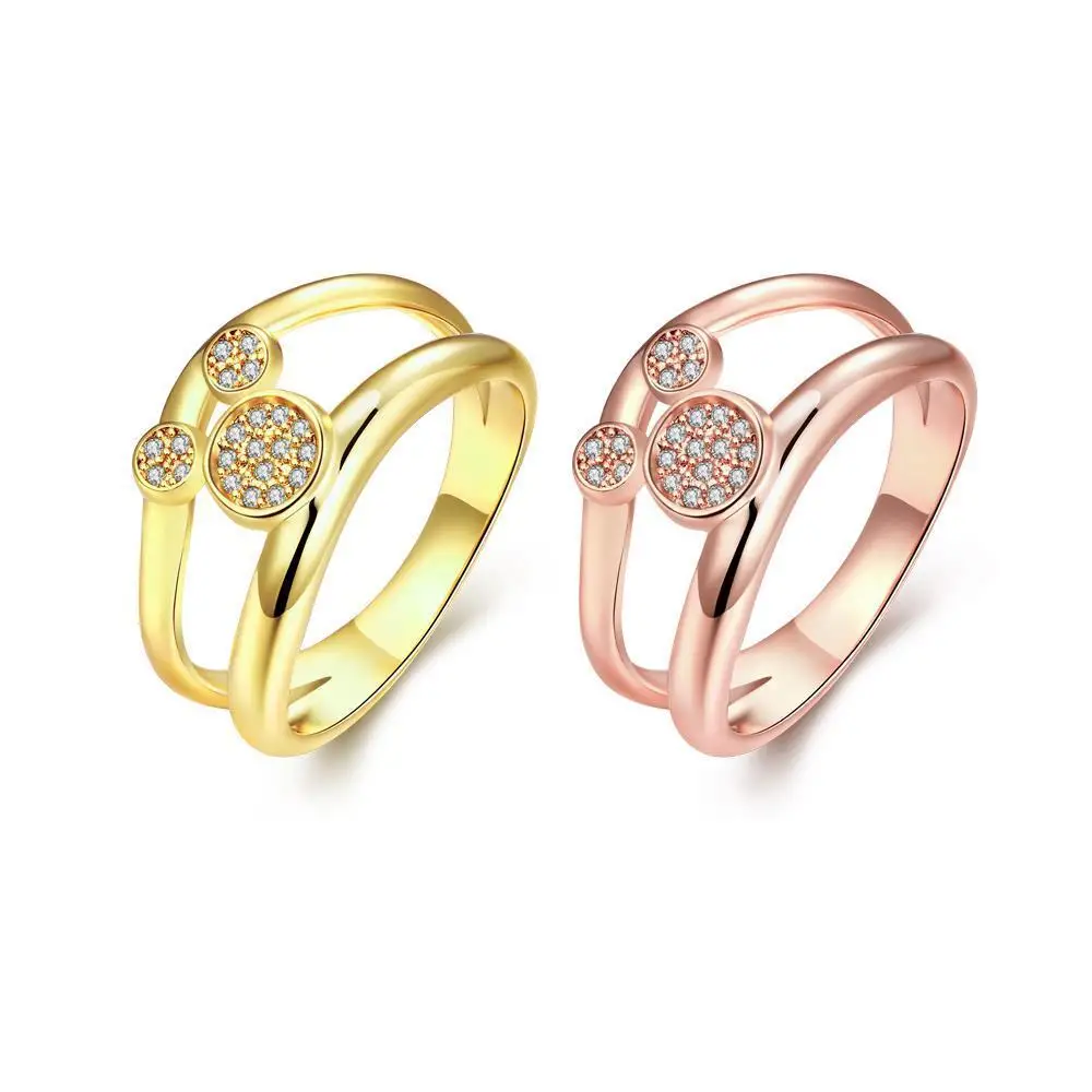 Модные золотые Цвет кубического циркония милый Микки Мышь Кольца cincin hadiah пирсинг