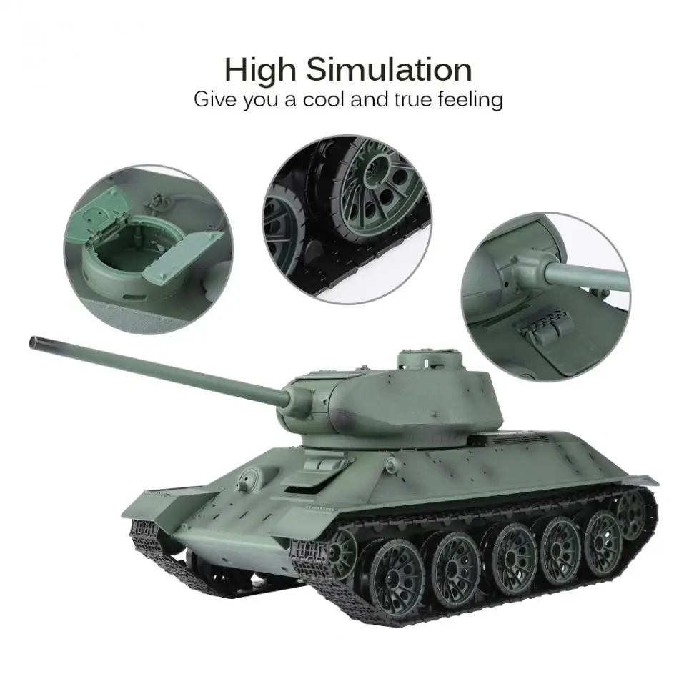Heng Long 1/16 симулятор Радиоуправляемый Танк 2,4 ГГц частота пульт дистанционного управления Танк модель револьверного вращения 320 градусов 3909-1 T-34