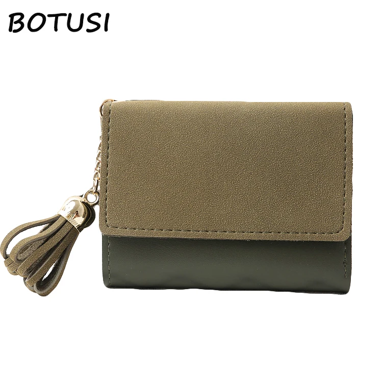 

BOTUSI Tassel Large Capacity New 2018 Fashion Women Wallet Short Purses Female Clutch PU Leather Credit Card Holder Coin Purse