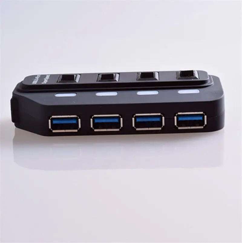 

4 Port USB 3.0 Hub 5Gbps High Speed Adapter Cable with Switch For Mac Laptop PC with On/Off Switch