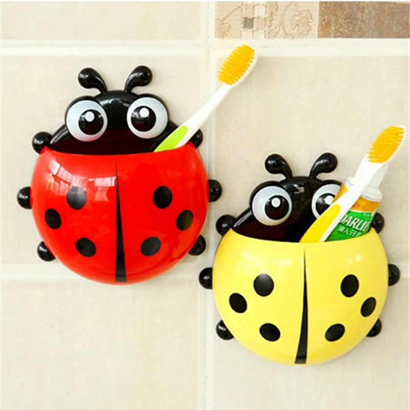 1 шт. милый держатель для зубной щетки в виде божьей коровки туалетные