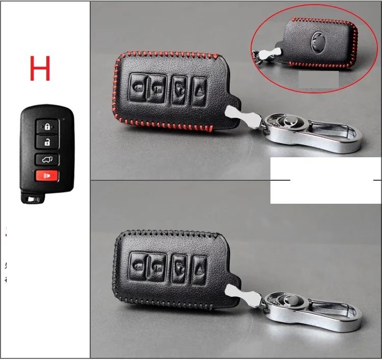 Leather Car Remote Key Case Fob Cover For Toyota Land Cruiser Prado 150 Camry Prius Crown For Subaru Foreste Outback XV legacy