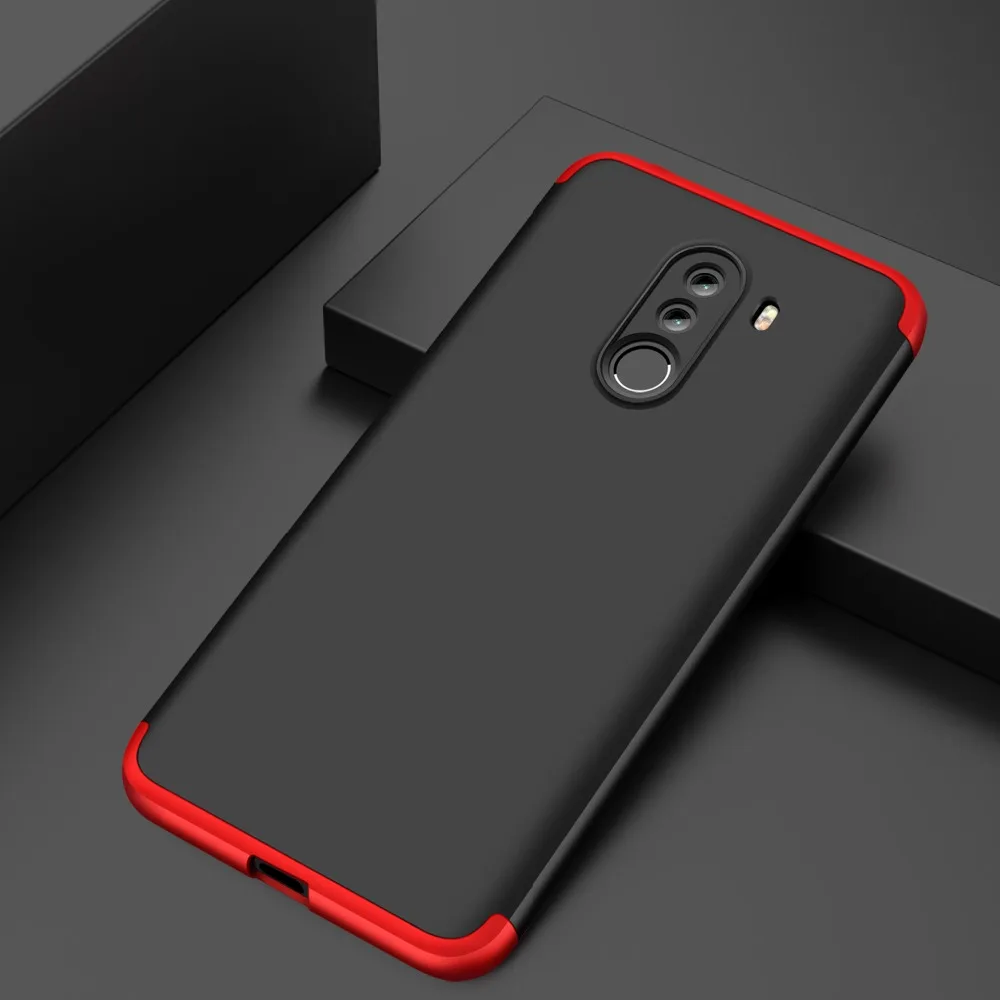 Xiaomi Pocophone F1 чехол жесткий 3 в 1 матовый армированный гибридный защитный на заднюю