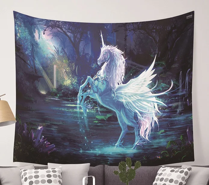 

CAMMITEVER Unicorn Fairy Theme Wall Hanging Tapestry Cute Animal Hippie Mandala Yoga Mat Bedspread Sheets Home Decor