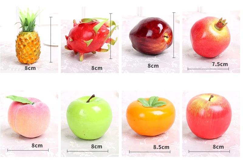 Erxiaobao High Quality Artificial Fruits Pineapple Pitaya Plastic Fake Fruit Home Indoor Decor Party Kitchen Decoration Toys