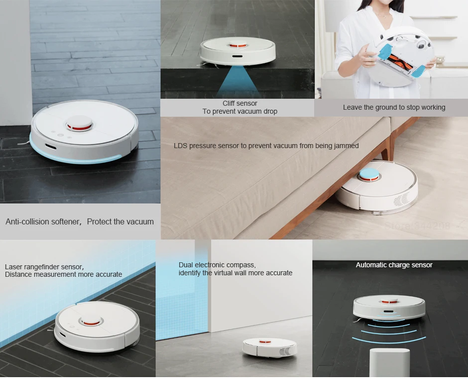 Робот-пылесос XIAOMI Roborock S50 S51, 2 смарт-уборки для дома и офиса, управление с помощью приложения для влажной уборки