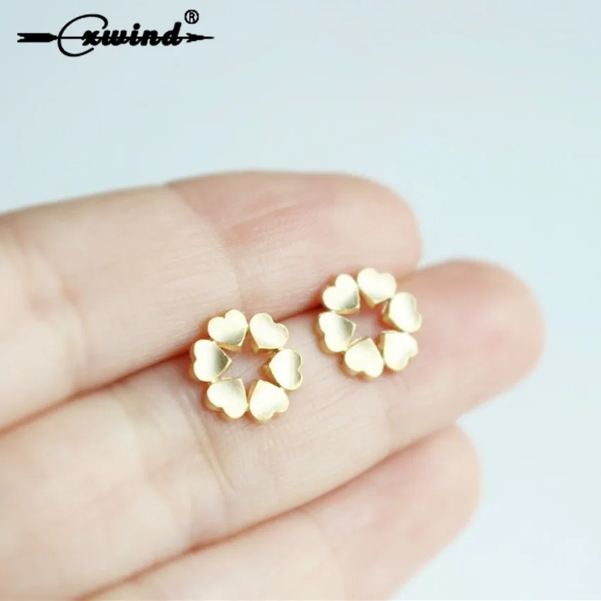 Cxwind милые серьги-гвоздики в форме звезды сердце для женщин девушек красота