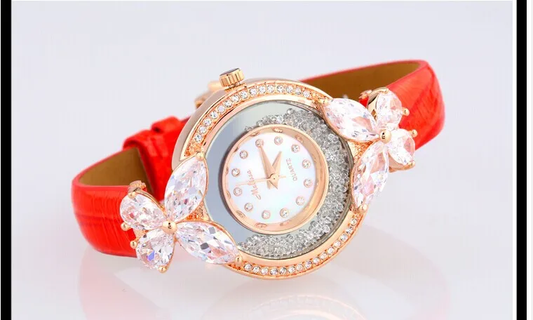 Часы женские кварцевые аналоговые с бабочкой из натуральной кожи|reloj reloj|reloj