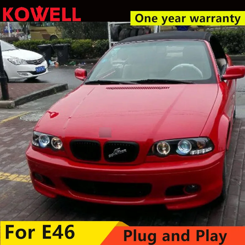 KOWELL автомобильный Стайлинг для BMW E46 фары 1998 2002 320 328 светодиодный DRL H7 HID Ангел глаз
