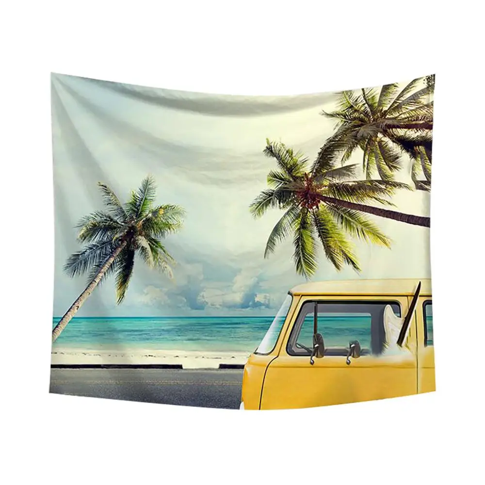 

150x200cm high quality multi-functional fashion Hawaiian coast pattern wall-mounted home decor tapestry #3J14