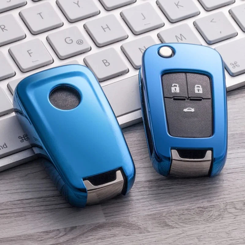 A-Blue Мягкий чехол для ключей из ТПУ с покрытием для Chevrolet Cruze Aveo Trax Opel Astra Corsa Meriva Zafira Antara J Mokka Buick - Название цвета: A-Blue