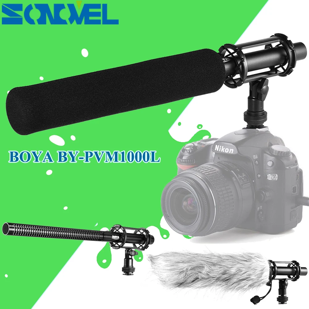 

BOYA BY-PVM1000L Professional Cameras Video Broadcast Condenser Shotgun Interview MIC 3.5mm Microphone for Canon Nikon Sony DC