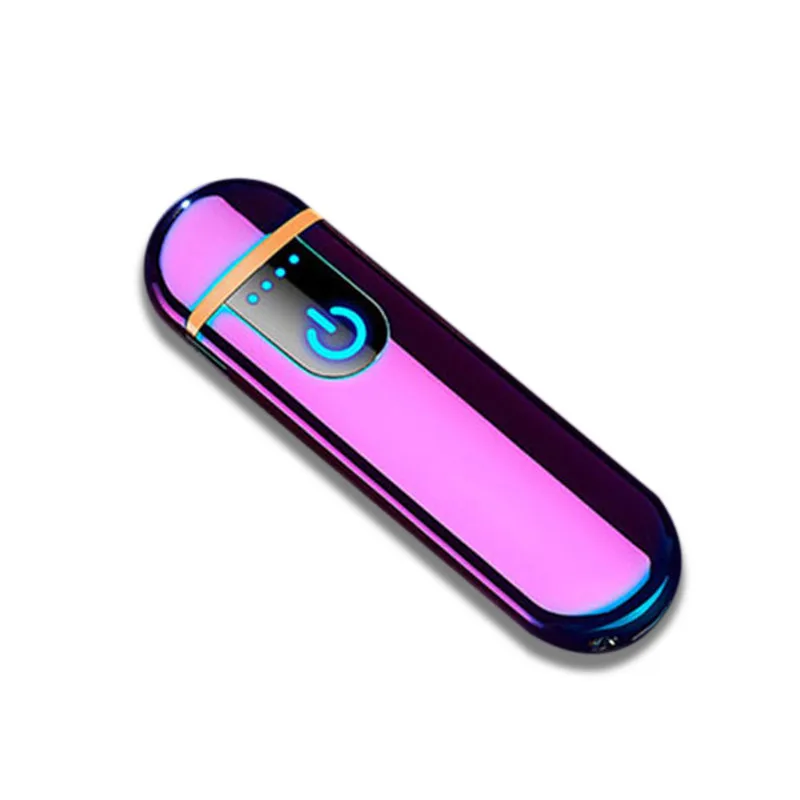 Отпечаток пальца senstive мини зажигалка USB зажигалки ветрозащитный негорящий перезаряжаемая Электронная зажигалка для курения - Цвет: colorful