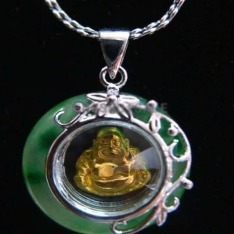 Фэн шуй нефритовый вращающийся кулон Будды + цепочка|Статуэтки и миниатюры| |