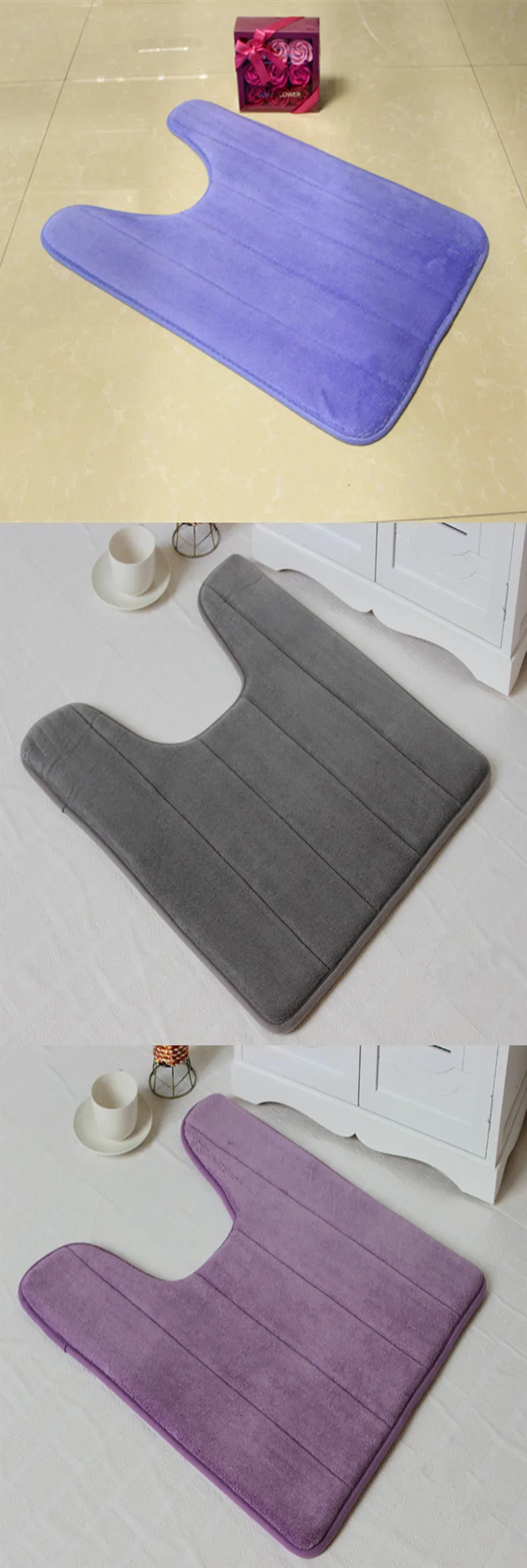 Memory Foam u-образный коврик для туалета водопоглощающий коврик для ванной комнаты мягкий коврик для ног домашний декор фланелевый коврик для ванной нескользящий пьедестал коврики