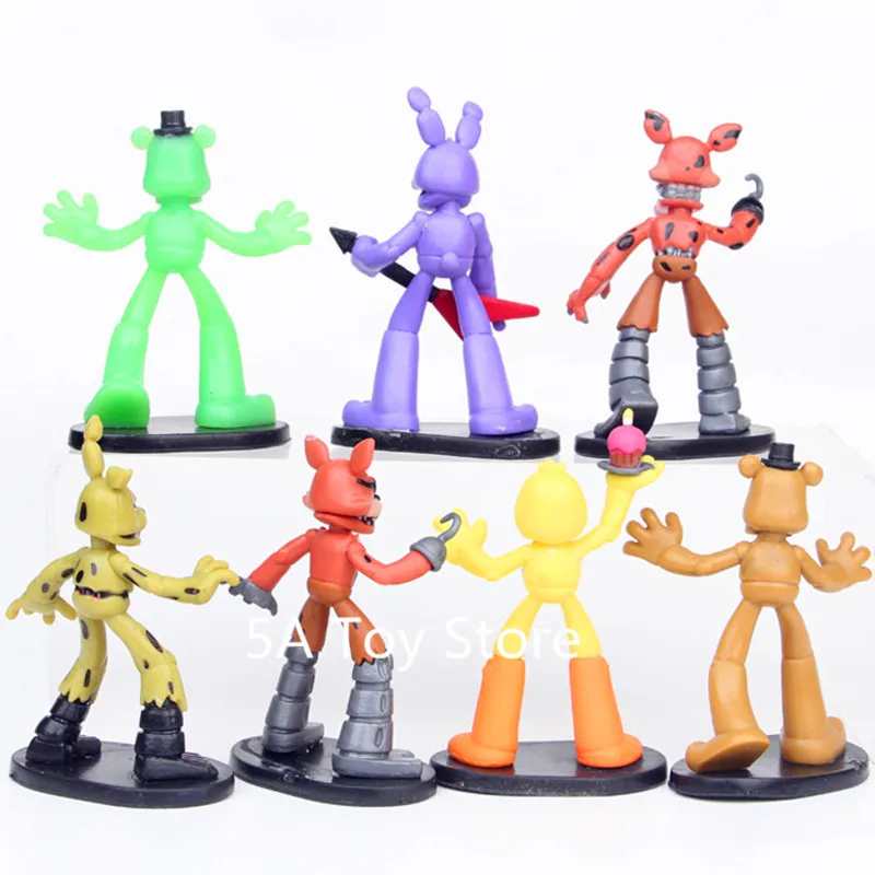 7 шт./компл. пять ночей у Фредди FNAF сумки Чика Фокси Бонни ПВХ Фигурки игрушки 8