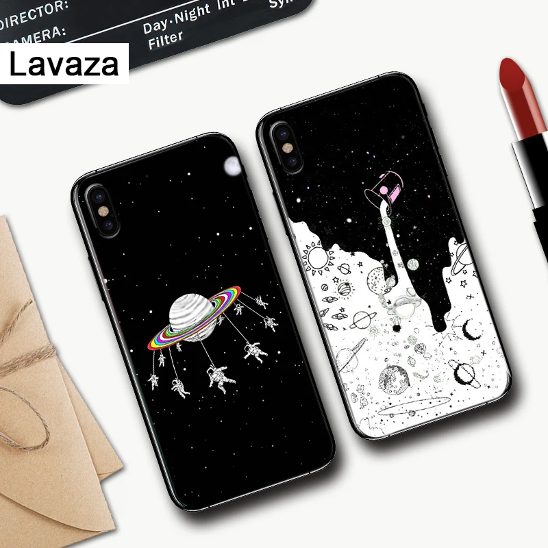Космический звезды луна корабль астронавт силиконовый чехол для iPhone 5 5S 6 6S Plus 7 8 11