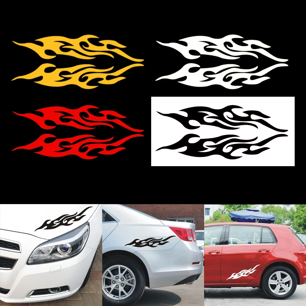 

1Pair Universal Mural Vinyl Covers Auto Flame Fire Sticker Car Sticker Styling Engine Hood Motorcycle Decal Decor Car-styling