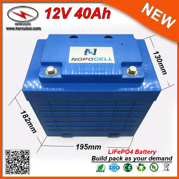 Бесплатная доставка LiFePO4 12V 40Ah комплект литий ионных батарей для