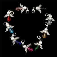 12x mixed dancing angel wings acrylic tear drop charms pendants 23x39mm 22527