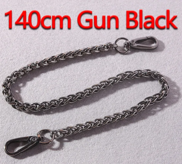 140cm Gun Black DIY 40 см-140 см МЕТАЛЛИЧЕСКИЕ Сменные цепочки, плечевые ремни для сумок, 8 мм золотые, серебряные, оружейные черные, бронзовые ручки для сумок - Цвет: 140cm Gun Black