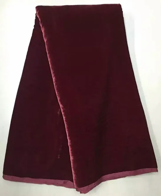 (5 ярдов/шт) плотная глубокий бордовый бархат кружевом ткань простой дизайн 30%