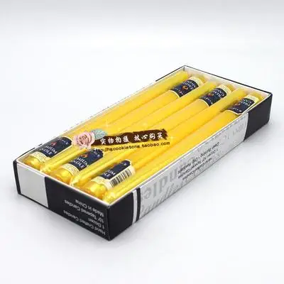 yellow 2*25 см, 12 см, шт./кор. палка длинное лампы в форме свечи золотого, серебряного цвета Свеча светильник ужин свадьба - Цвет: yellow