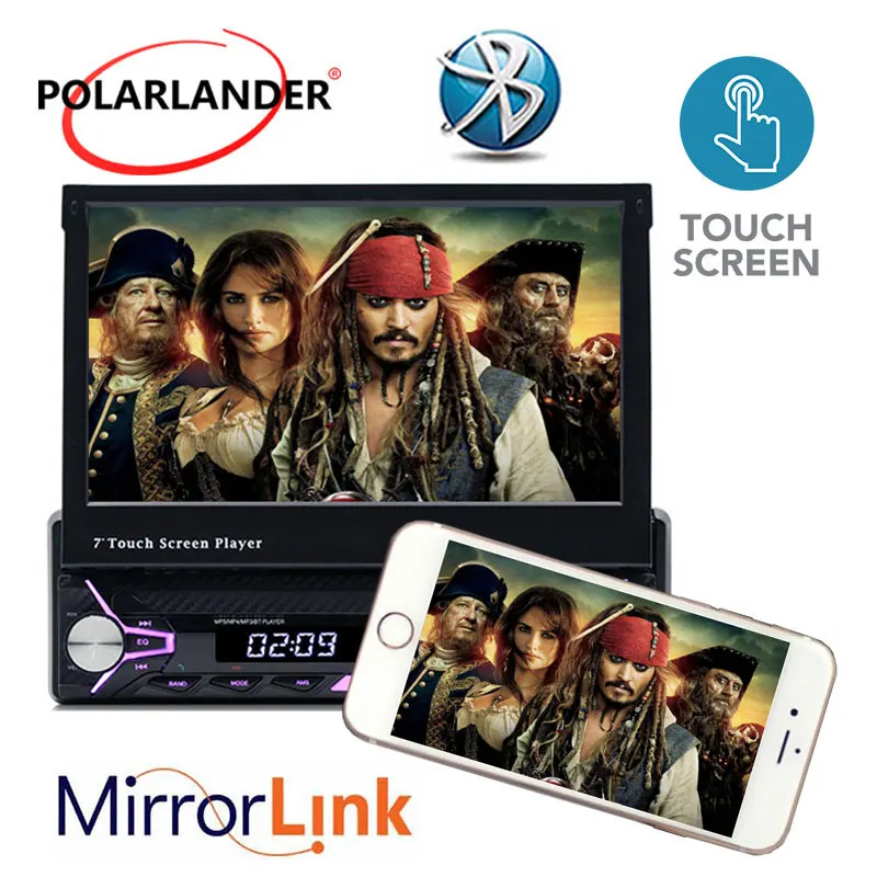 7 &quotHD 1 Din wifi Авторадио Bluetooth дюймов Mp5 MP3/USB/SD карта Сенсорное Зеркало Ссылка радио