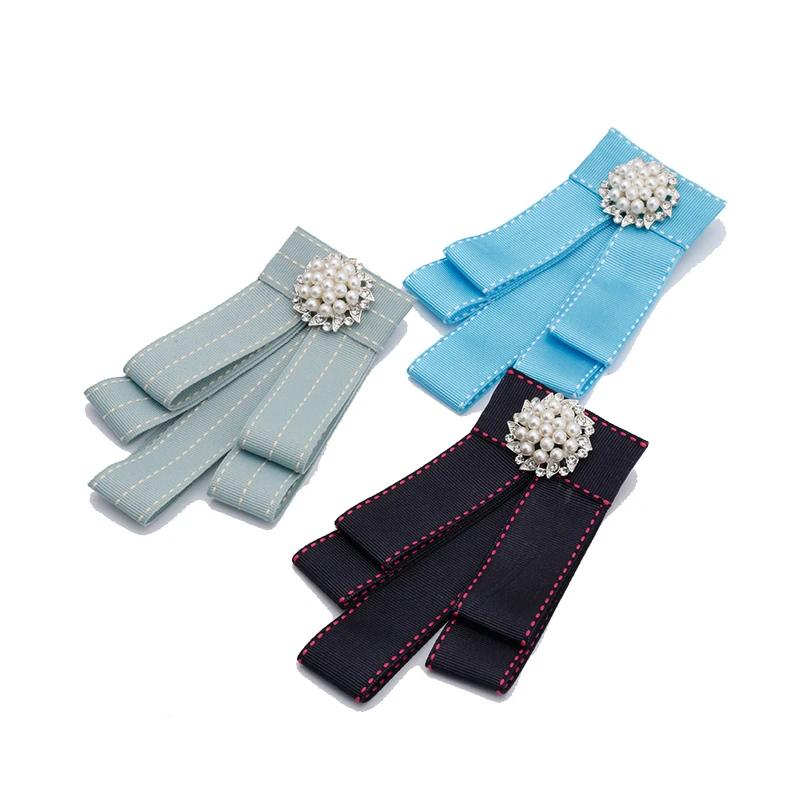 Junlead Charm Simulated Pearl Buckle Bowknot Statement Tie Broch Jewelry Cloth Corsage Bow Brooch pins for Women dresses Shirts | Украшения