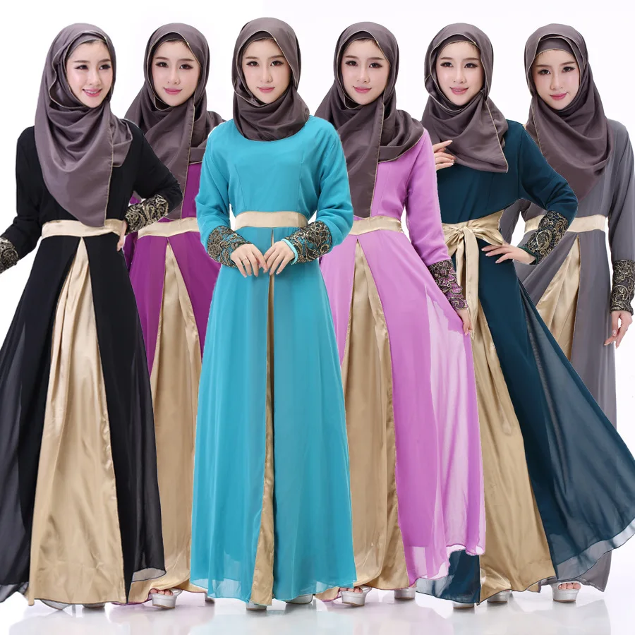 Мусульманское платье, одежда, исламский халат, платье с длинным рукавом в Дубае, макси-абайя джалабия, исламское женское платье, одежда, кафт...
